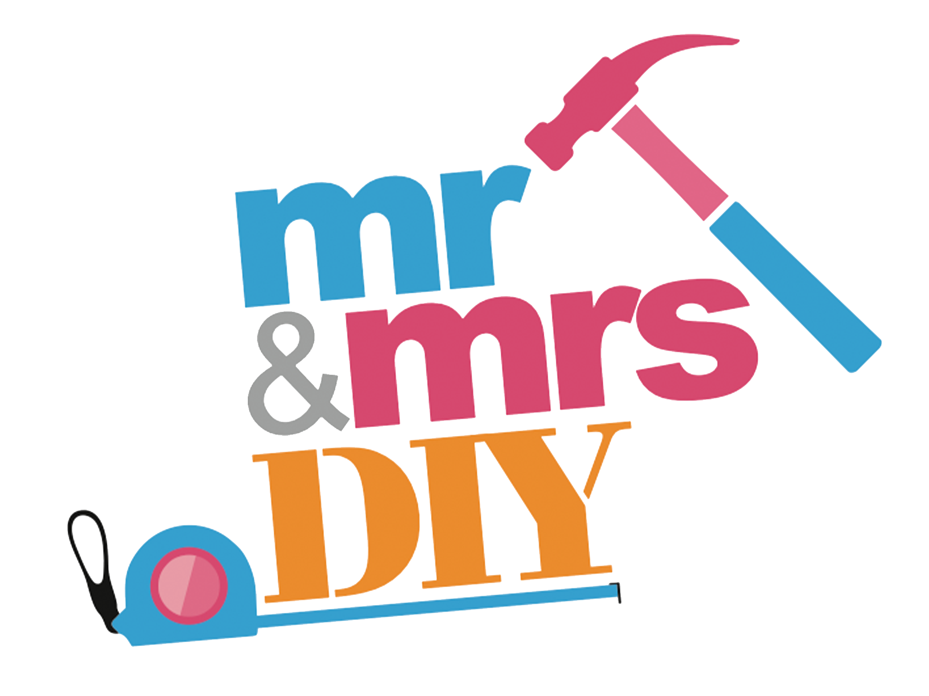 Mr and Mrs DIY Logo with Outer Glow
